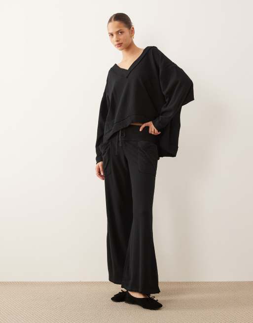 Free People - Staycation - Pull d'ensemble confort à col en V - Noir, 2 de 4