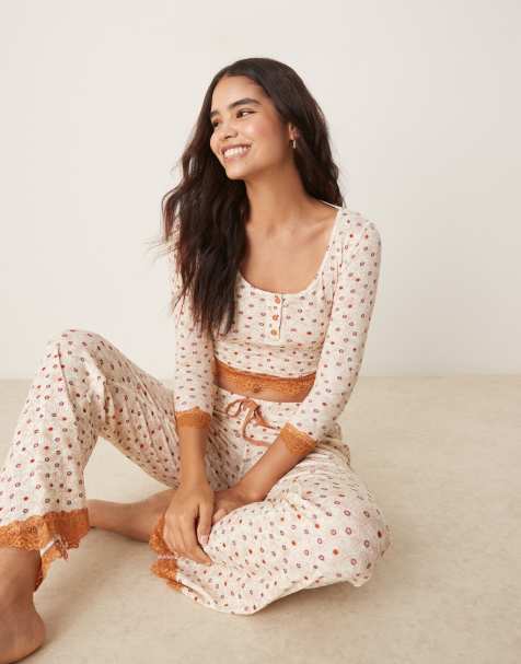 Free People stolen dance ditsy print sleep set in cream - view 1
