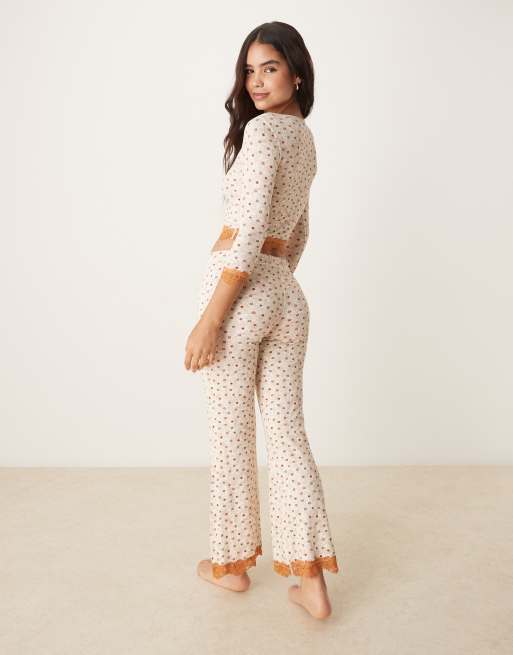 Free People Stolen Dance ditsy print sleep set in cream, 4 of 4