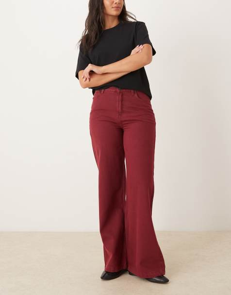 Free People straight leg stride jean in wine - view 1