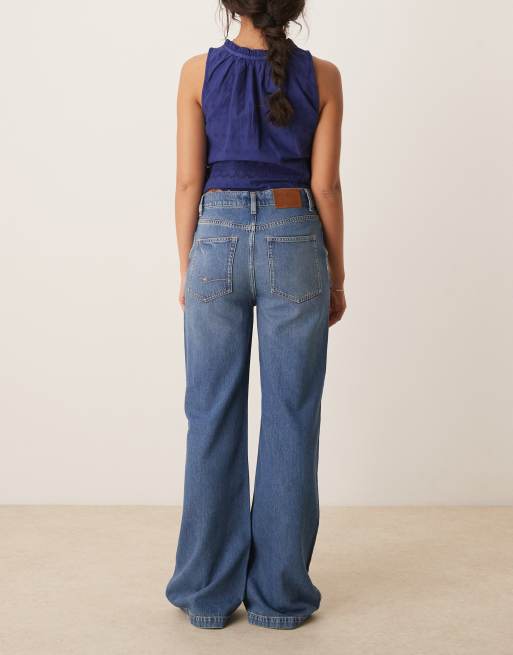 Free People - Stride - Jeans dritti ampi blu lavaggio medio, 2 di 5