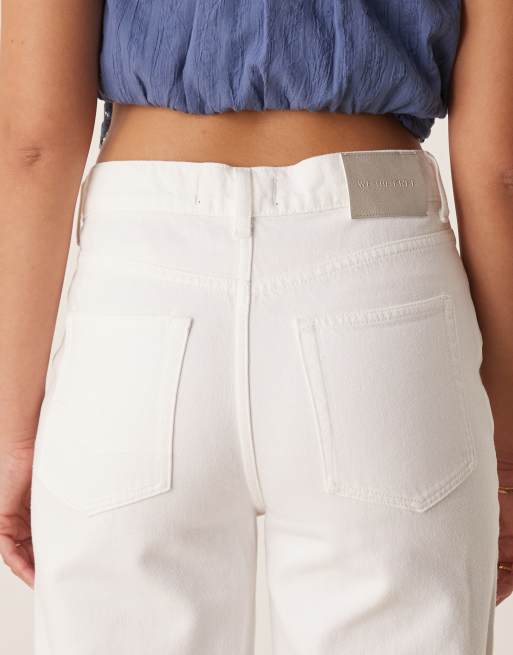 Free People stride straight leg wide jeans in optic white, 4 of 5