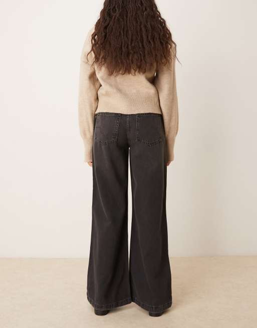 Free People stride wide leg jeans in black, 2 of 5