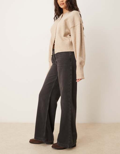 Free People stride wide leg jeans in black, 3 of 5