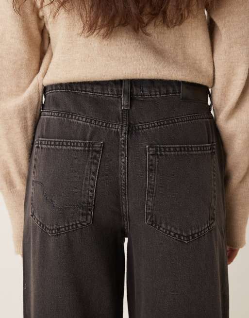Free People stride wide leg jeans in black, 4 of 5