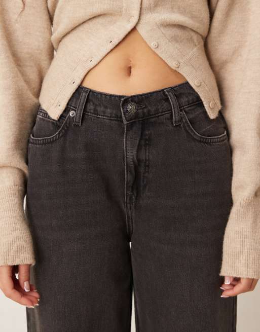 Free People stride wide leg jeans in black, 5 of 5