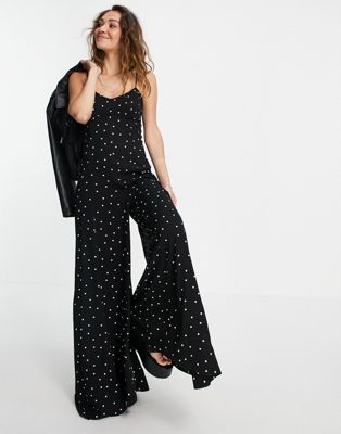Free People summer jamboree cami jumpsuit in scattered spot print