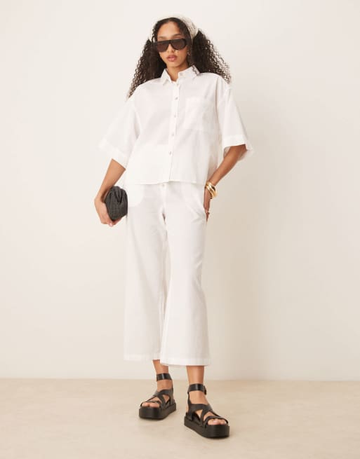 Free People summer sleeper pajama set in optic white