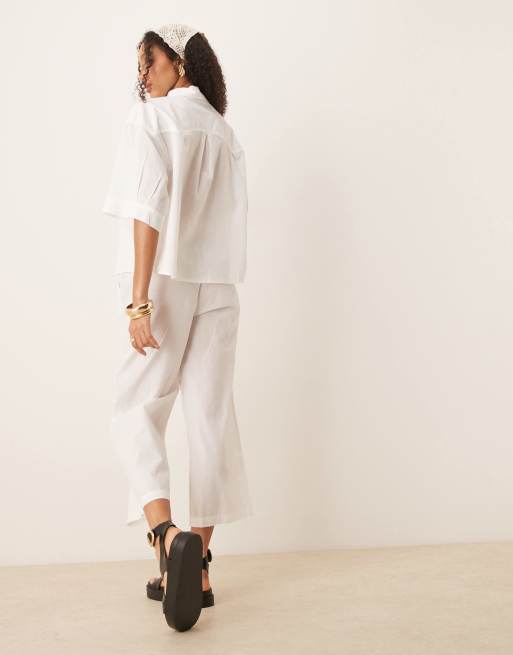 Free People summer sleeper pajama set in optic white