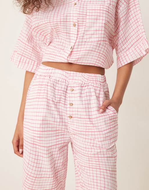 Free People – Summer Sleeper – Piżama w różową kratkę, 2 z 4