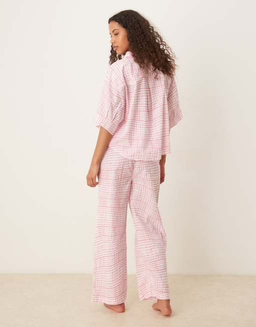 Free People – Summer Sleeper – Piżama w różową kratkę, 4 z 4