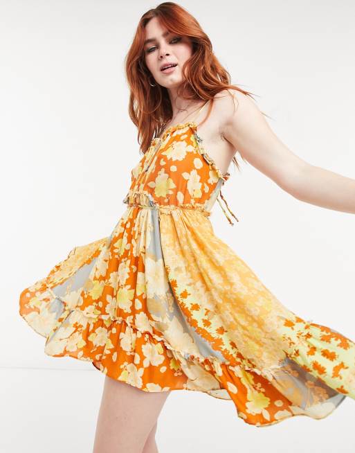 Free people 2025 orange dress