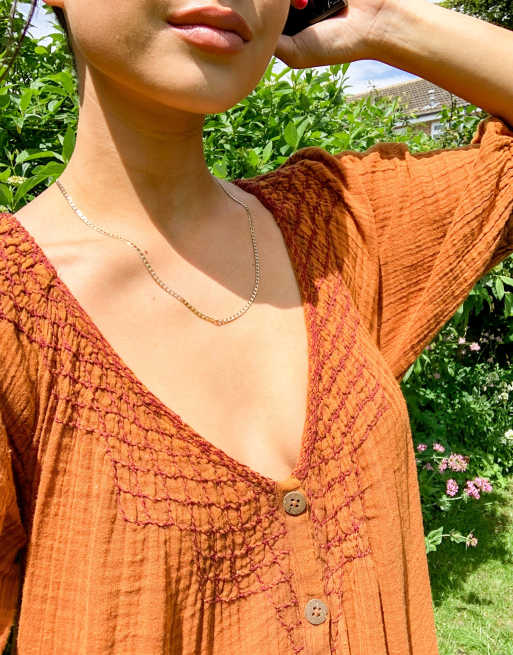 Free People Sunday Stroll Maxi Smock Dress In Vintage Wash Asos