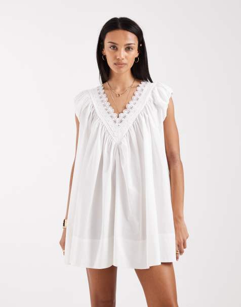 Free People sundazed smock mini dress in sugar swizzle - view 1