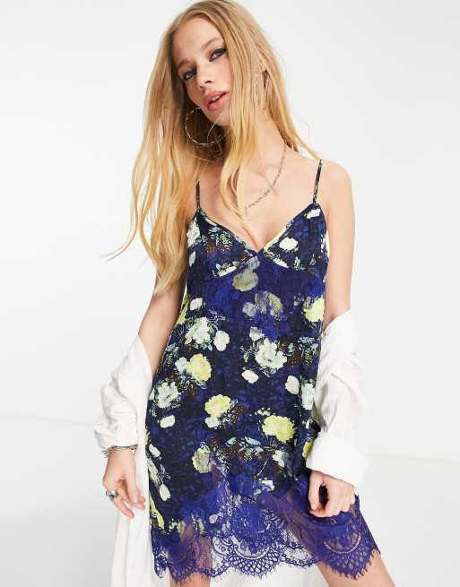 Free People - Sunfade - Slipdress in marineblauw
