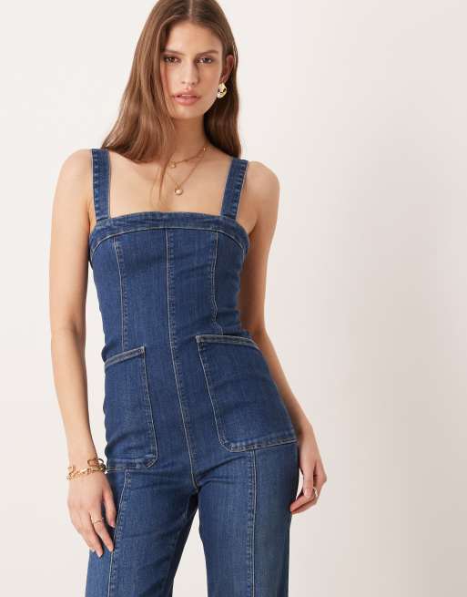 Free People suns out bootcut jumpsuit in erica blue, 2 of 4