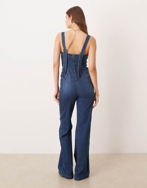 Free People suns out bootcut jumpsuit in erica blue, 4 of 4
