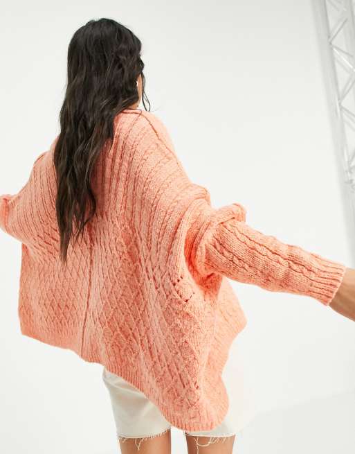 Free people deals orange cardigan