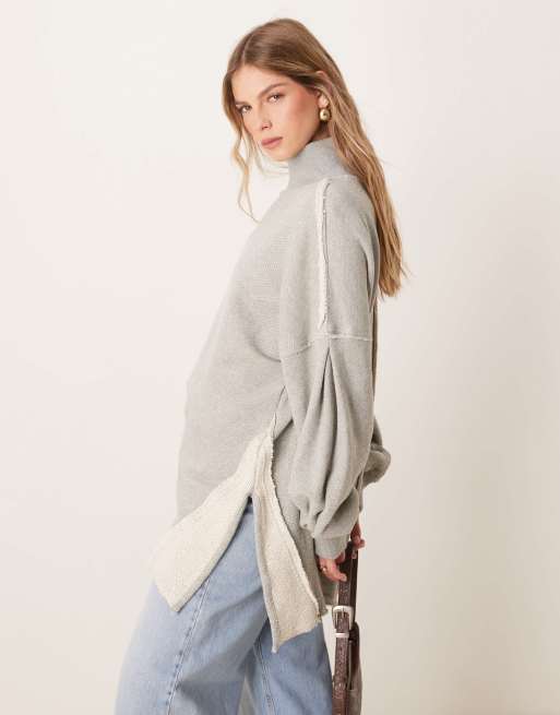 Free People super relaxed sweater in heather gray