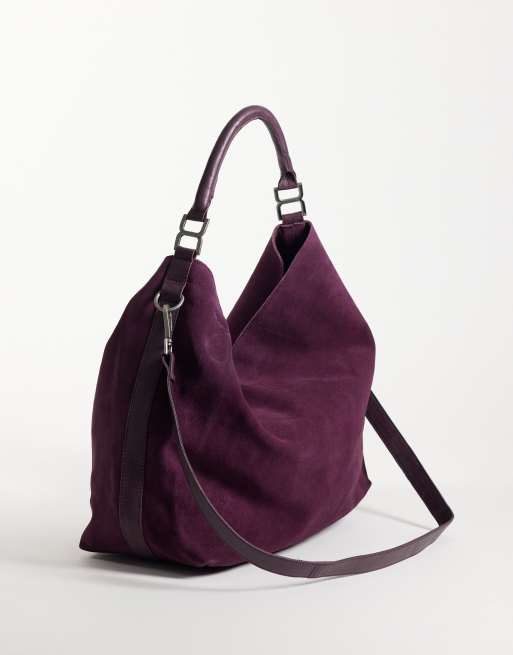 Free People Suzie slouchy suèdetas in paarse vijg, 4 van 4