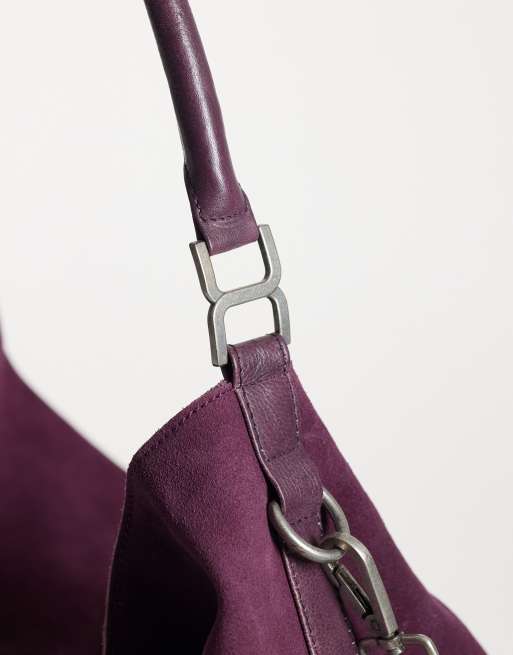 Free People Suzie Slouchy-Wildledertasche in Purple Fig, 3 von 4