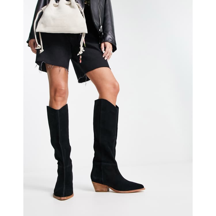 Free People Essential Essential Tall Slouch Boot - BLACK – Thr3e