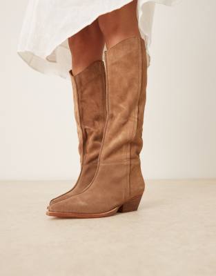  sway low slouch boot in taupe
