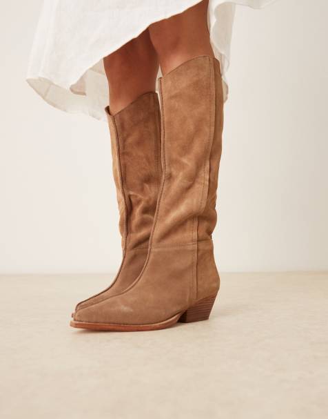 Free People sway low slouch boot in taupe - view 1