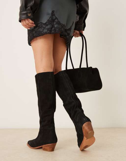 Free People sway slow slouch boot in black, 4 of 4