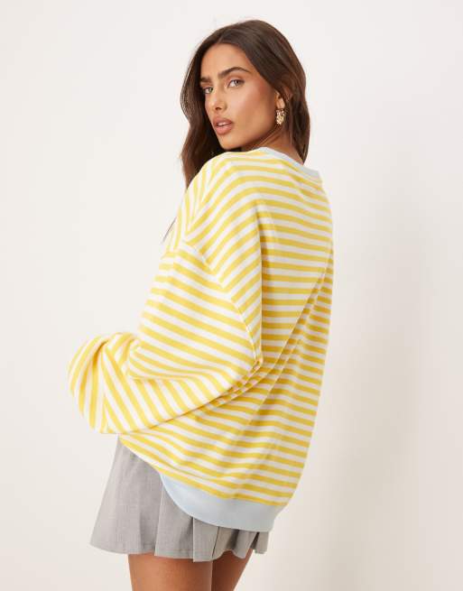 Free People - Sweat-shirt ras de cou classique à rayures - Multicolore, 3 de 4