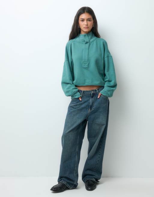 Free People sweatshirt à col montant intemporel en aqua, 2 de 5
