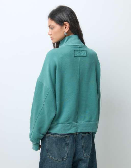 Free People sweatshirt à col montant intemporel en aqua, 5 de 5