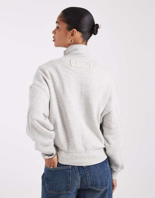 Free People sweatshirt à col montant intemporel gris chiné, 3 de 4