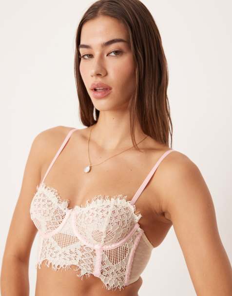 Free People sweet love balconette bra in tea - view 1