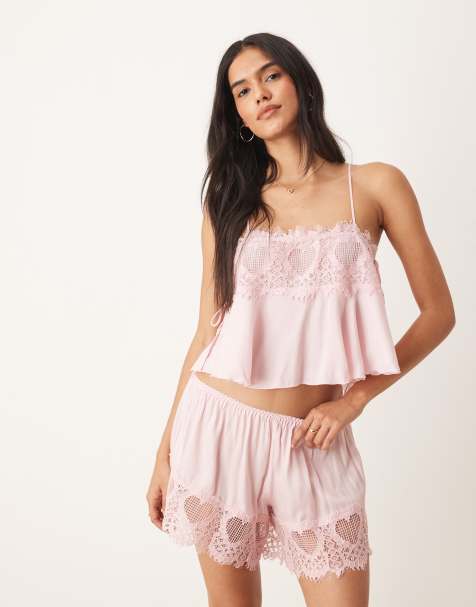 Free People sweet love lace cami top in pink - view 1