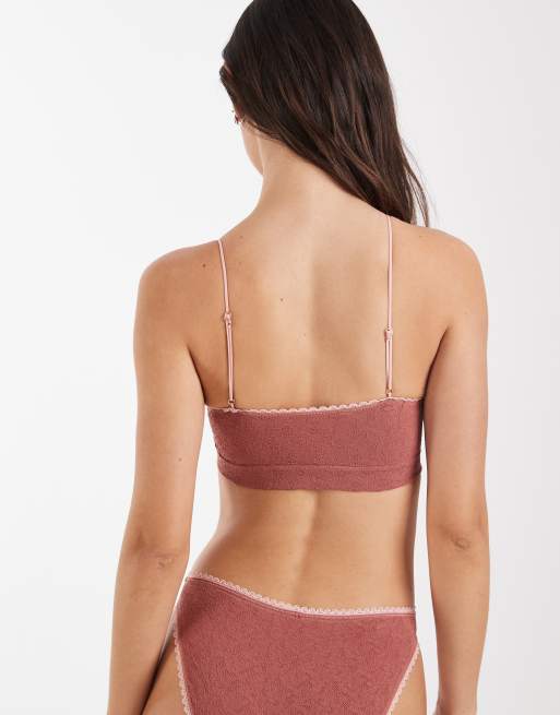Free People sweet point seamless bralette in sunkiss coral combo, 4 of 4
