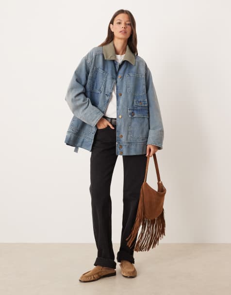 Free People sweet talk denim barn coat in century wash - view 1