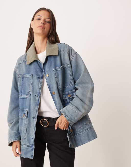 Free People sweet talk denim barn coat in century wash, 2 of 4