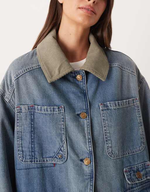 Free People sweet talk denim barn coat in century wash, 3 of 4