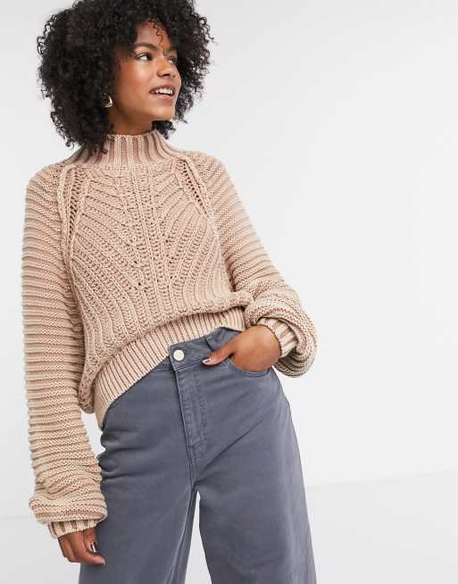 Free people shop beige sweater