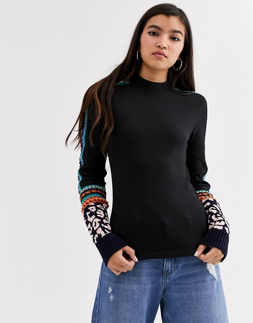 Free People Switch It Up patchwork thermal top