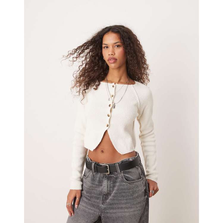 フリーピープル Free People Sydney Shrunken Cardi レディース Sweaters Optic White Free People Sydney shrunken cardigan in optic white | ASOS