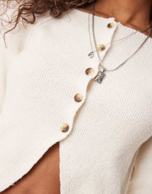 Free People Sydney shrunken cardigan in optic white | ASOS