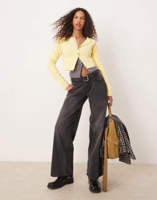 Free People Sydney Boxy Crop Cardigan In Yellow