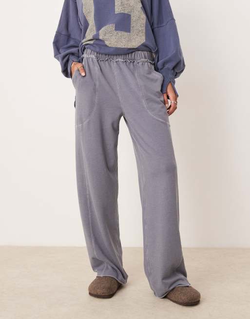 Free People – Szare sprane spodnie z szerokimi nogawkami, 2 z 5