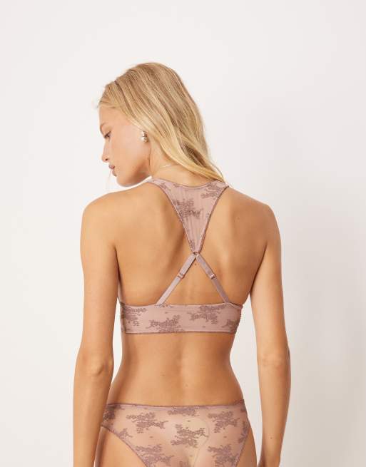 Free People talk about it floral lace soft bra in fawn, 2 of 4