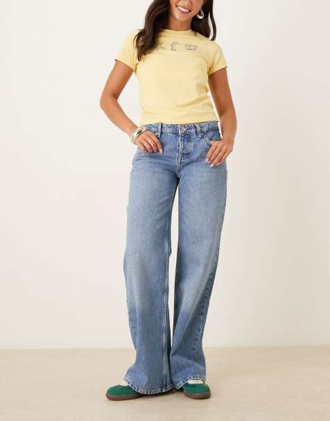 Free People - Tenessee - Jean boyfriend taille basse - Bleu cowboy - view 1