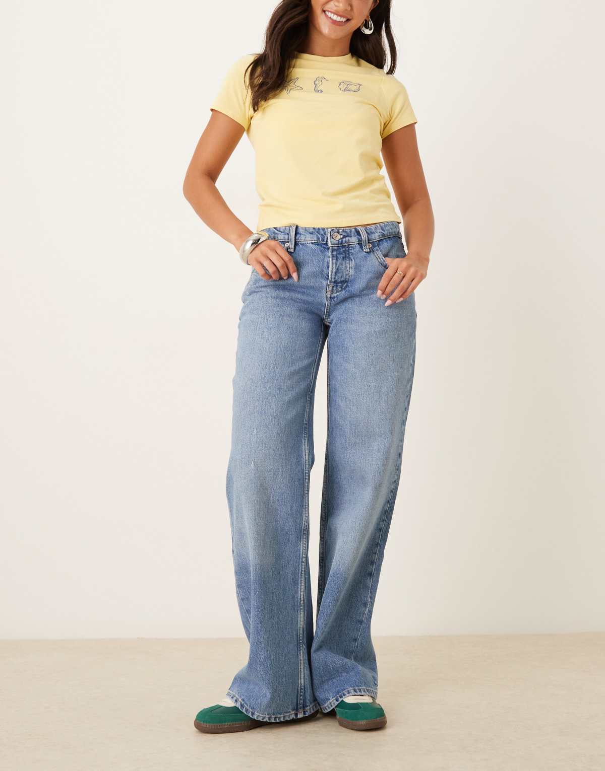 Free People tenessee low rise boyfriend jeans in cowboy blue