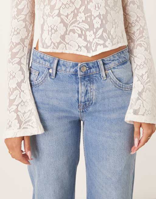 Free People tenessee low rise boyfriend jeans in light wash blue, 4 of 5