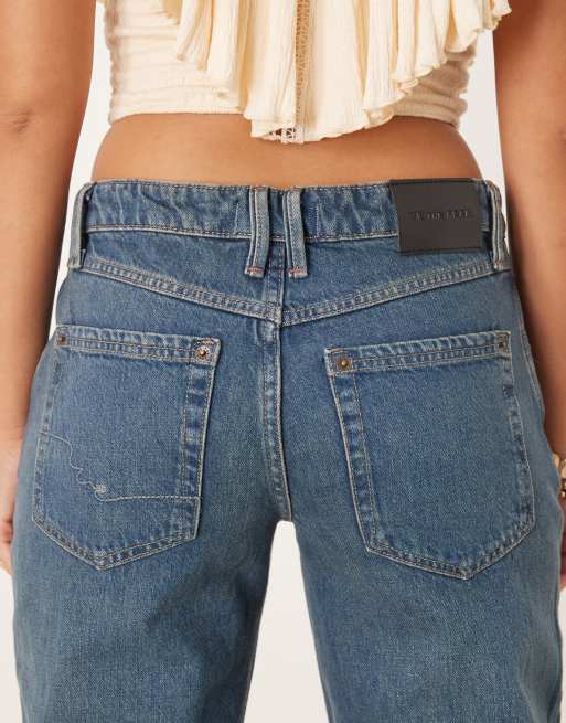Free People tenessee low rise boyfriend jeans in mid-wash blue, 5 of 5